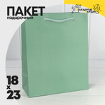 Пакет подарочный 18х23х10см "Фактура" (Зеленый)