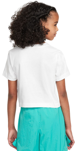 Футболка для девочки теннисная Nike Kids Sportswear Cropped - белый