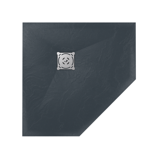 Душевой поддон трапеция RGW ST/T-G Графит (1000x1000)