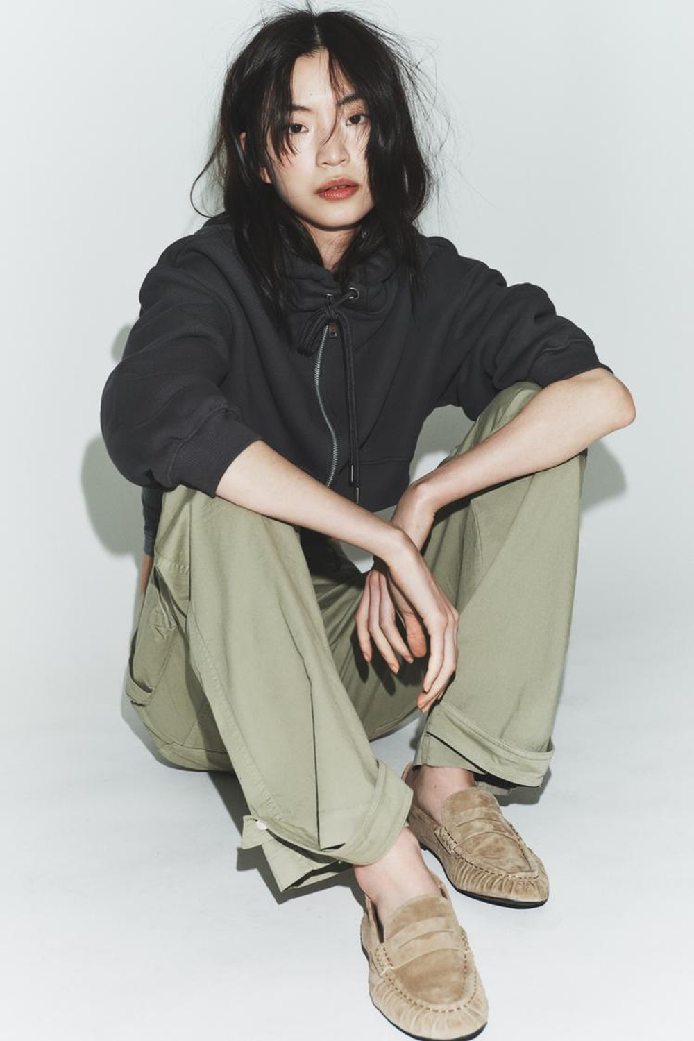 ZARA ЛОФЕРЫ ИЗ МЯГКОЙ ЗАМШИ, ПЕСОЧНО-КОРИЧНЕВЫЙ