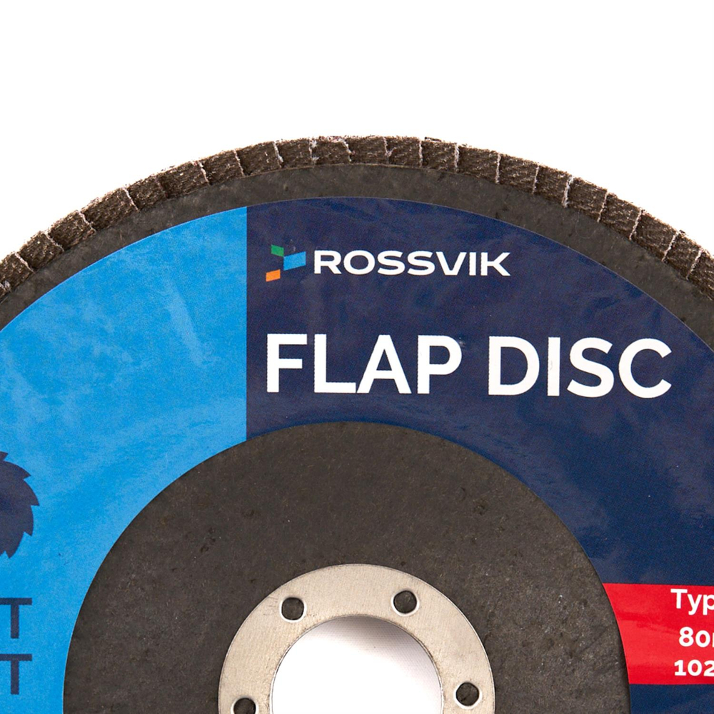 Круг шлифовальный лепестковый ROSSVIK 150*22мм 80 Grit. Тип29, Zr, 80м/с, 10200об/мин