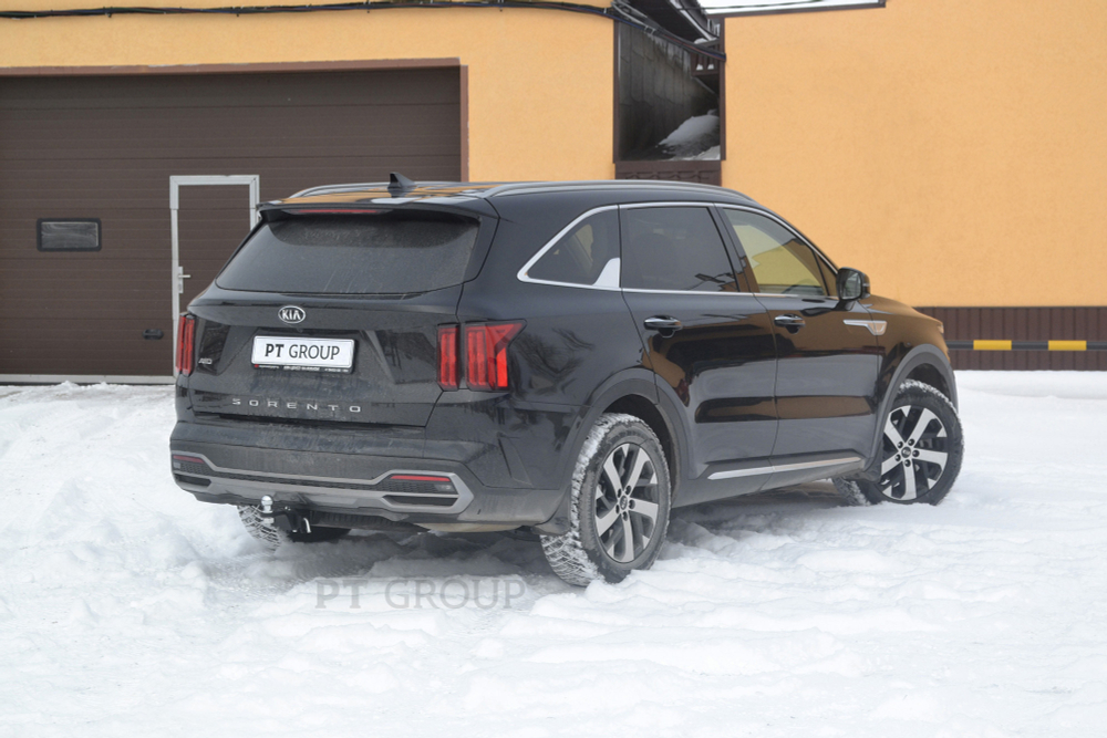 Фаркоп PT GROUP/ съёмный квадрат/ для HYUNDAI Santa Fe 2021-/ KIA Sorento 2021-(паспорт и сертификат в комплекте)(без электрики) арт.HSF-21-991122.00