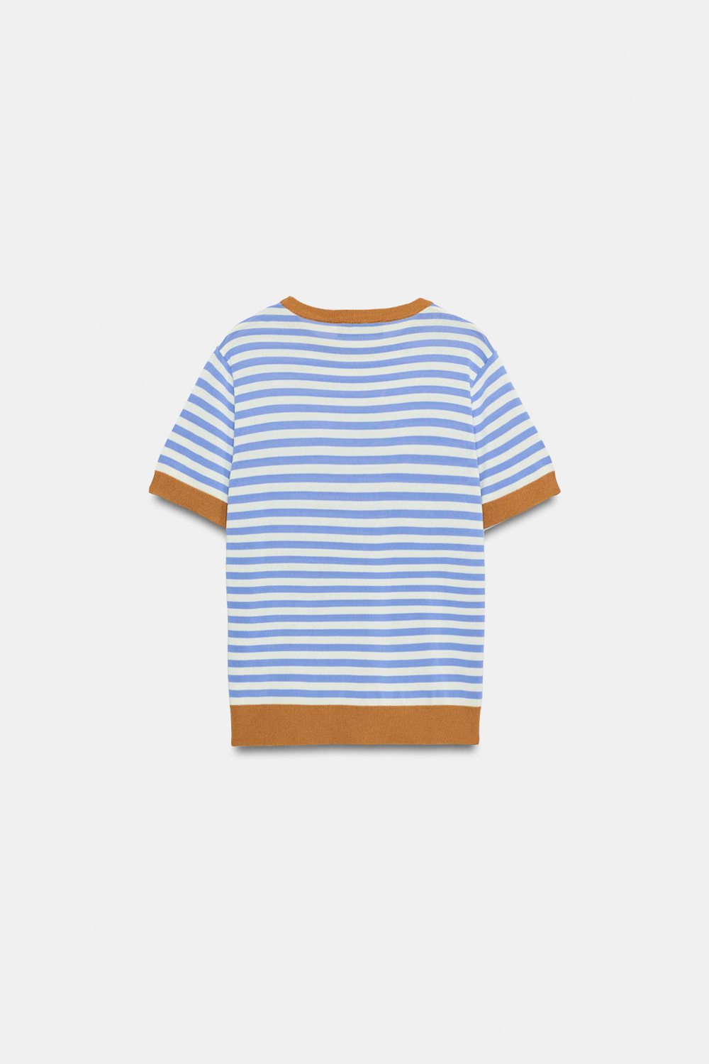ZARA ТРИКОТАЖНЫЙ ТОП В ПОЛОСКУ, СИНИЙ/БЕЛЫЙ
