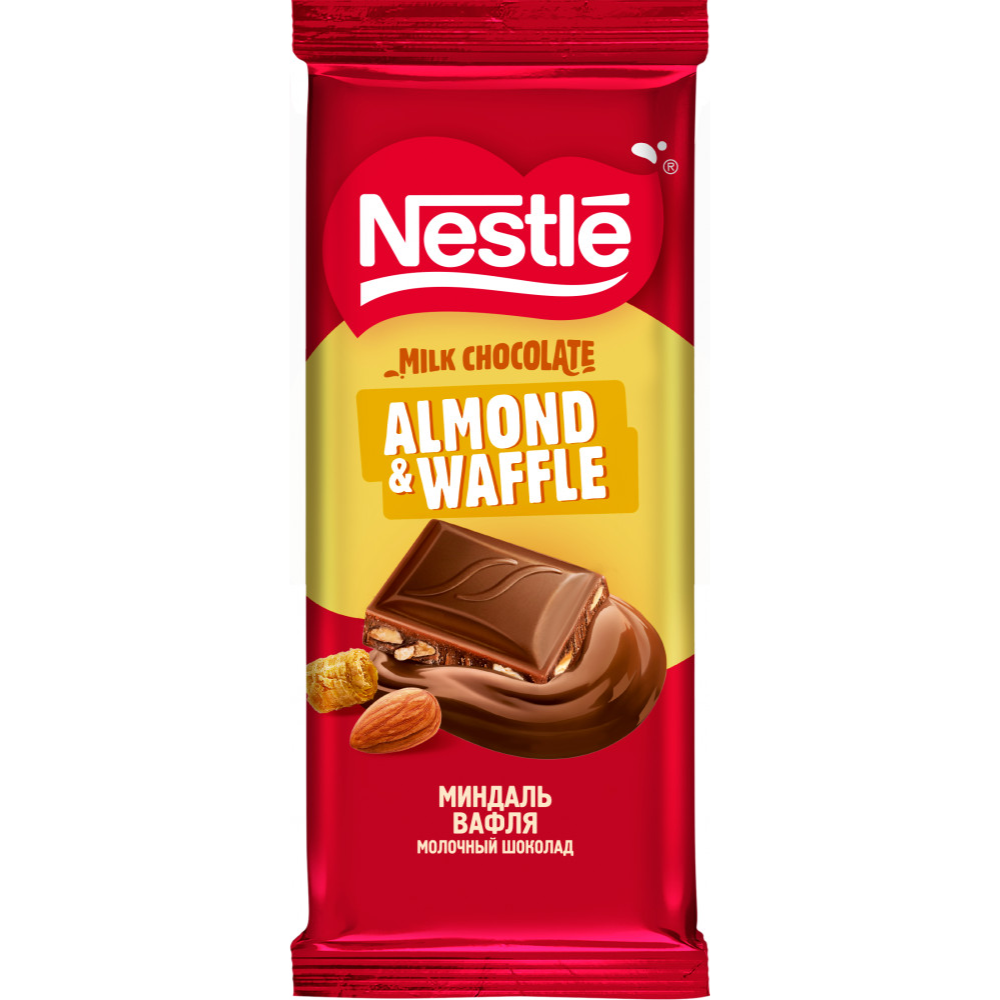 Шоколад молочный Nestle Миндаль и вафля 75 гр