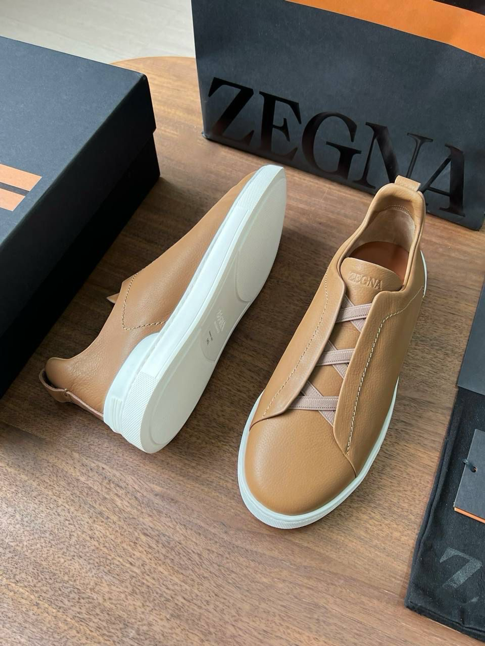 Кеды кожаные Zegna