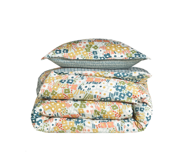 Постельное белье Spring Azur Blanc des Vosges 1.5 спальное Разноцветный