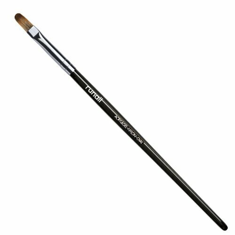Runail Кисть для акрил-геля Nylon Oval №8 №3979