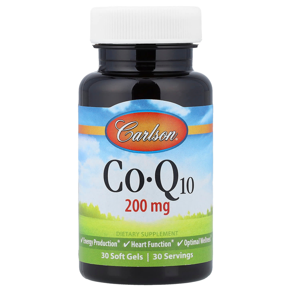 Carlson, коэнзим Q10, 200 мг, 30 капсул