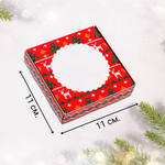 Подарочная коробка сборная с окном "Новогодний орнамент", 11,5 х 11,5 х 3 см