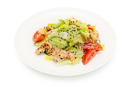 Салат с креветками и томатами 180 гр