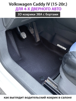 Автомобильные коврики ЭВА с бортами для Volkswagen Caddy IV (15-20г.) для 4-х и 5-ти дверного авто