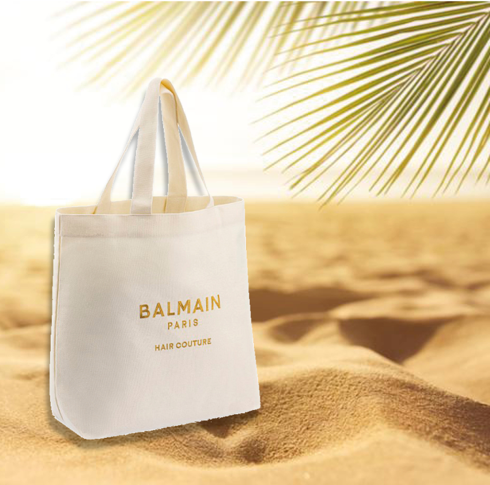 Balmain Hair Couture Сумка пляжная (Заколка-краб бело-черная размер M, Дымка 50 мл)