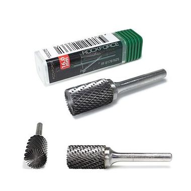 Шарошка цилиндрическая по металлу с торцевой раб. поверхностью(? 16мм,? хвостовика 6мм),в пластиковом футляре RockForce##Rock FORCE RF-617B1625