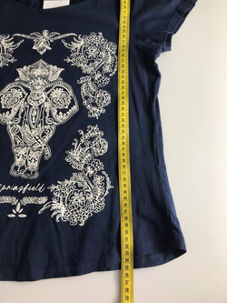 Футболка Springfield с красивым принтом, маркировка S, визуально 44 размер