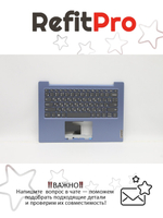 Верхняя панель с клавиатурой (топкейс) для ноутбука Lenovo IdeaPad 1-14ADA05 82GW раскладка - русская, без подсветки, голубой (5CB0Z56781), оригинал