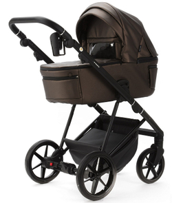 Детская коляска Adamex Vasco Deluxe 2 в 1 V-SM16 (БЕЖ МЕТАЛИК КОЖА)