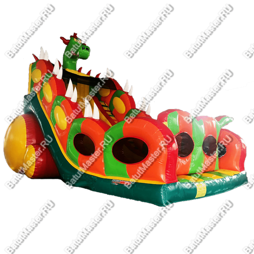 Батут-горка "Дракон 3" с шипами, 11*6*8,5 м