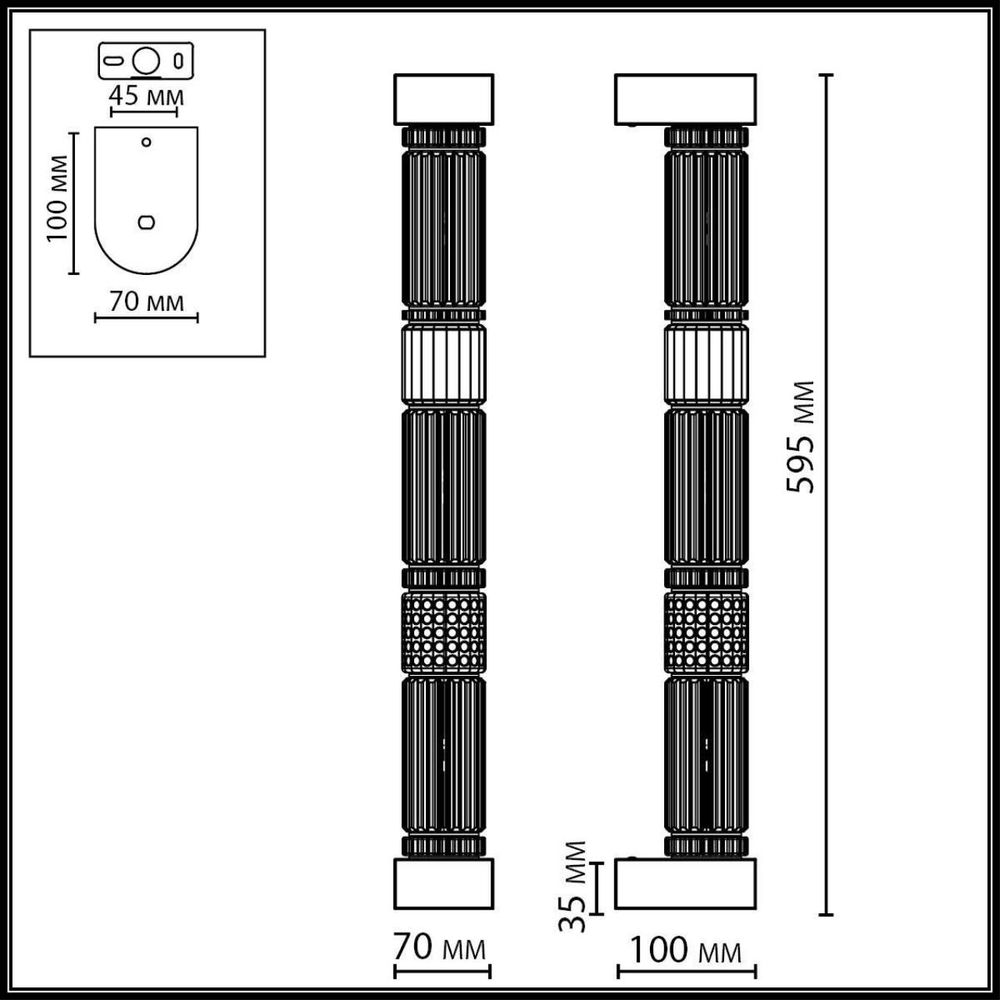 5455/18WL ODL_EX Настенный светильник LED 22W 4000K COLLIER L-VISION