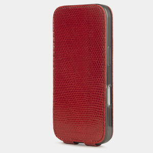 Кожаный чехол для iPhone 17 Pro Max, ящерица красного цвета