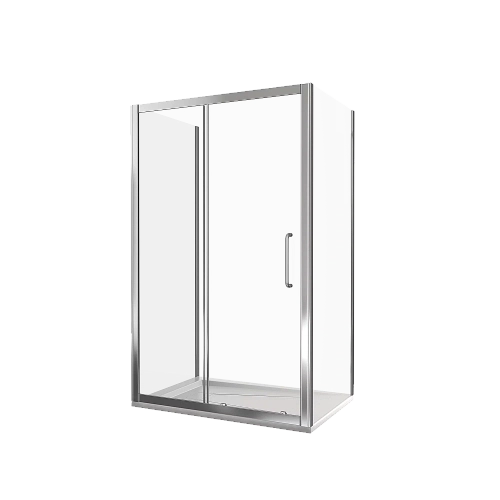 Душевой уголок Good Door Neo WTW+SP+SP 110х90 стекло прозрачное/профиль хром