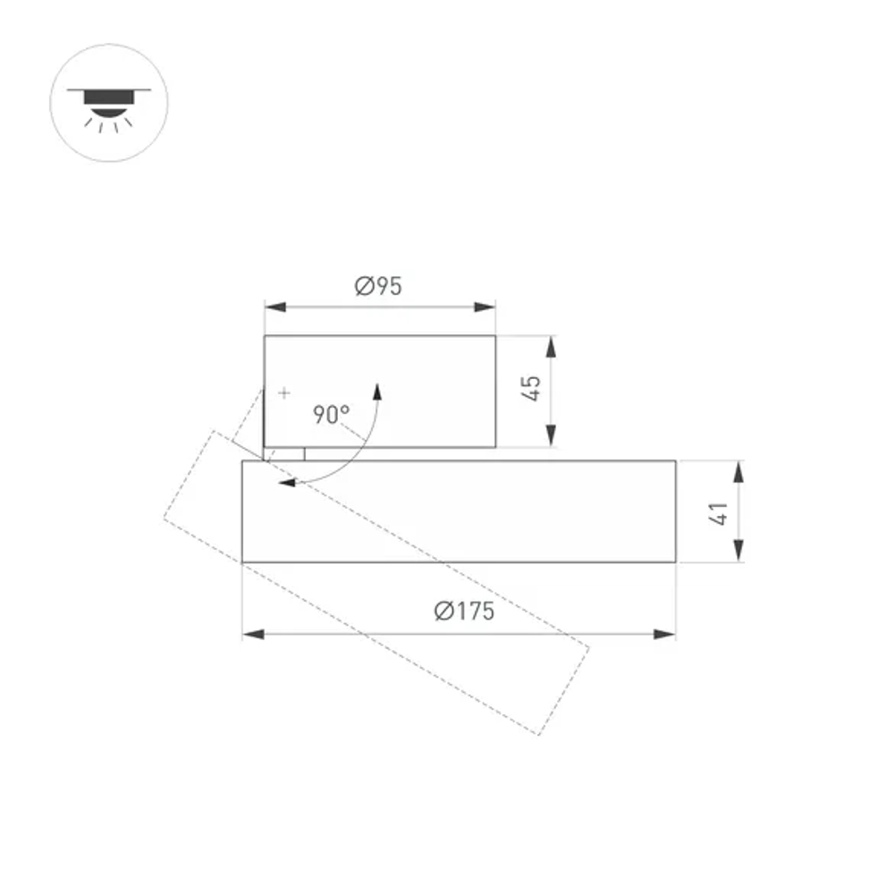 Светильник SP-RONDO-FLAP-R175-16W Warm3000 (BK, 110 deg) (Arlight, IP40 Металл, 3 года) 028164