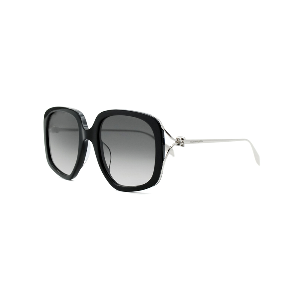 Очки Alexander McQueen AM0374S-001 квадрат черный с серебром