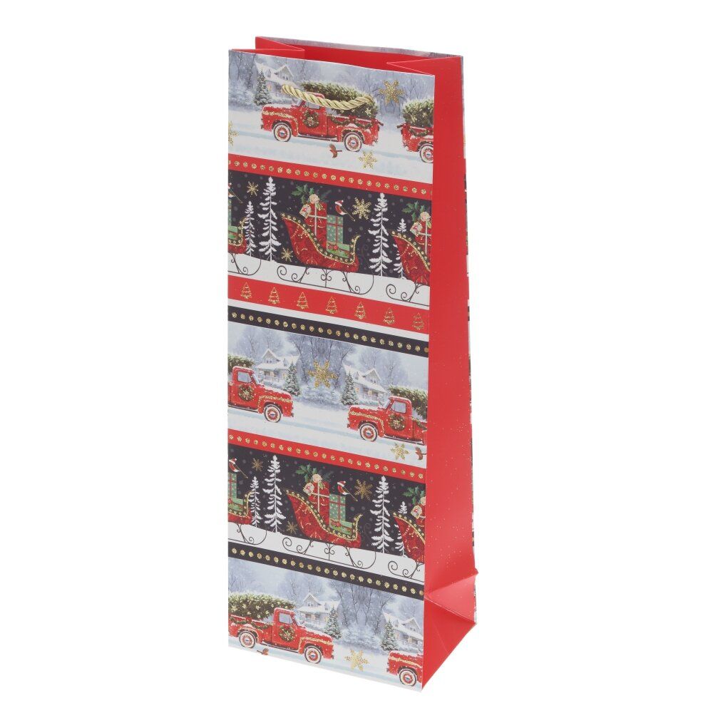 GAEM Пакет подарочный для бутылок (бумага 210г/м2, блок 12шт), L12,5 W8,5 H36 см, 4в.