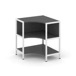 Shelf System Односекционный угловой стеллаж двухярусный SN.STMU-211 Антрацит/Металл Белый 810*810*87