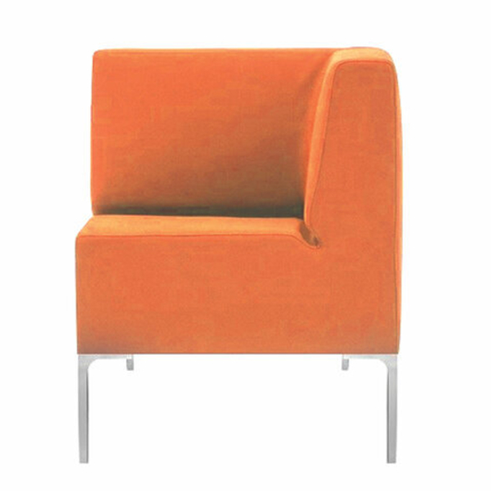 Кресло мягкое угловое "Хост" М-43, 620х620х780, без подлокотников, экокожа, оранжевое