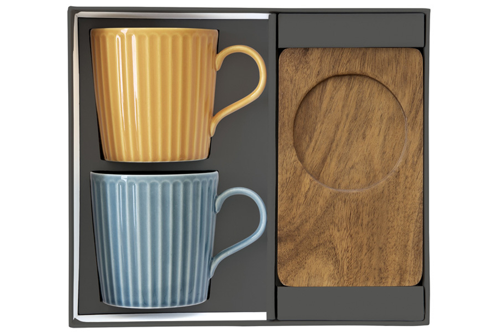 Набор кружек 2шт 380мл Easy Life Время отдыха синяя и жёлтая