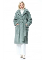 Шуба искусственная на основе шерсти чебурашка экомех, зеленая, SilverFox