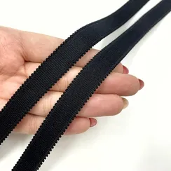 Резинка бретелечная черная 15 мм Lauma опт, Lauma