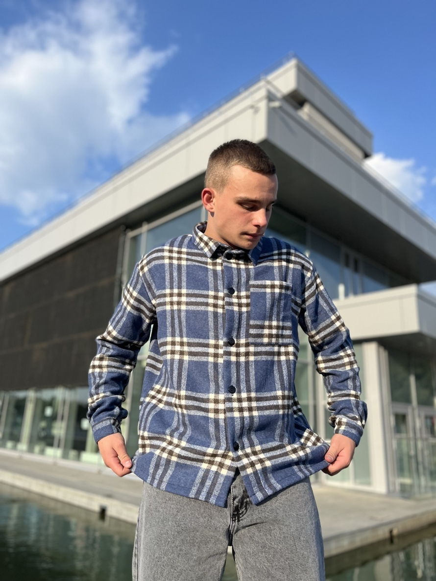 Рубашка BGLS шерс. (син.клетка)