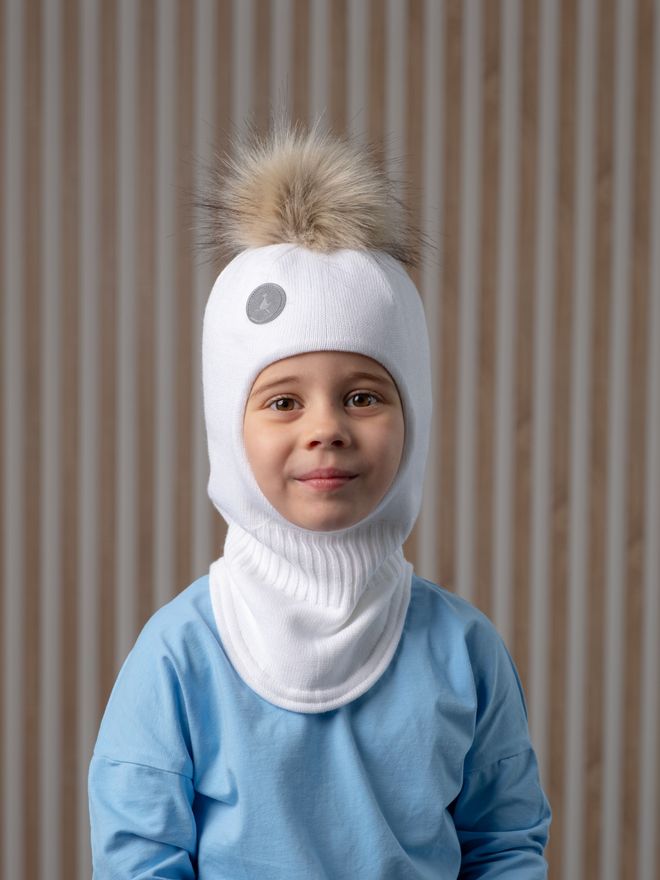 Шлем зимний вязаный (Молоко) ЧУ