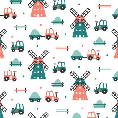 Buy nursery fabric car farm tractor emerald