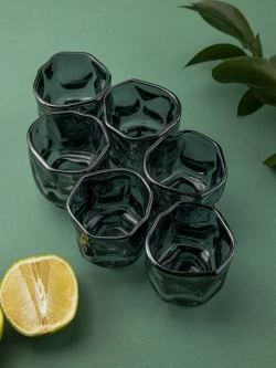 Набор изогнутых рюмок для водки, черный, 60 мл, 6 шт.