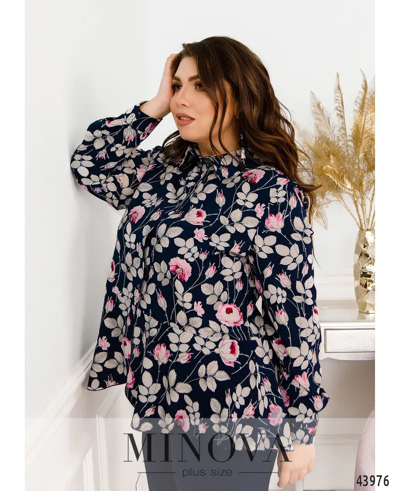 Блуза 2229-темно-синий Minova