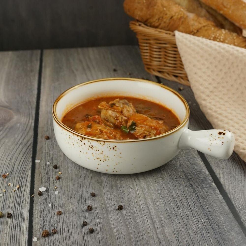 Блюдо круглое d 15 см h5 см 500 мл с ручкой   Proff Cuisine [4]