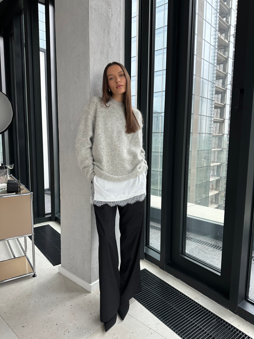 Джемпер альпака светло-серый