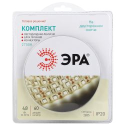 ЭРА Комплект светодиодной ленты 2835kit-4,8-60-12-IP20-2700-5m | Комплекты светодиодных лент