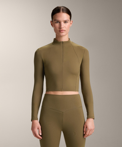 Oysho Топ с длинным рукавом Evermove, оливково-зеленый