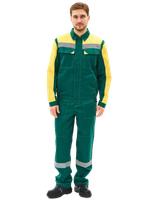Костюм Сфера-2 СОП CH (тк.Смесовая,210) п/к, зеленый/желтый