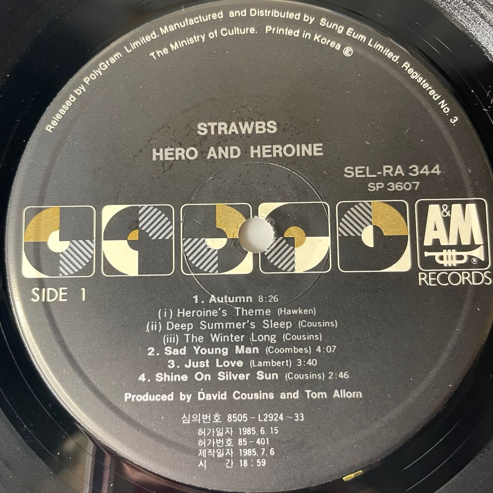 Винтажная виниловая пластинка LP Strawbs Hero (Южная Корея 1985)