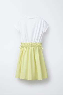 ZARA КОНТРАСТНОЕ ПЛАТЬЕ, ЛАЙМОВЫЙ