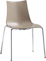 Стул пластиковый Scab Design Zebra Technopolymer 4 legs, хром, тортора