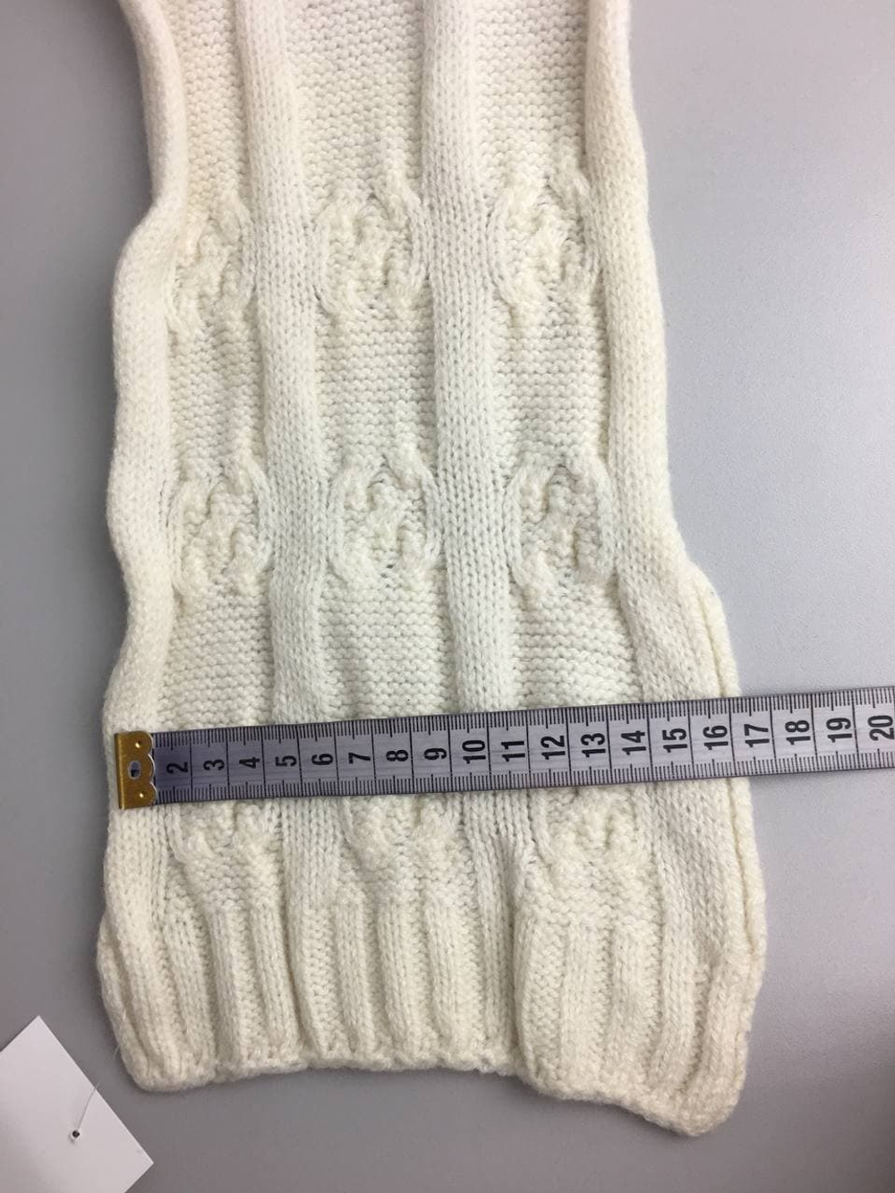 Шарф вязаный молочный