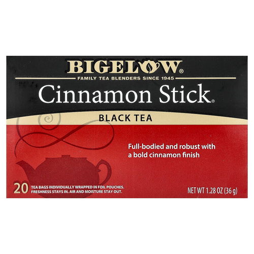 Bigelow, Black Tea, Cinnamon Stick®, 20 чайных пакетиков, 36 г (1,28 унции)