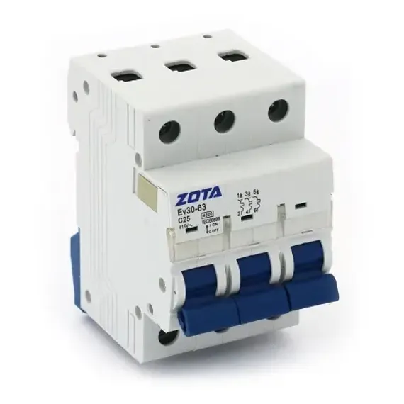 Автомат ZOTA Ev30-63 3П 25А С без перемычки ОЕМ 38613