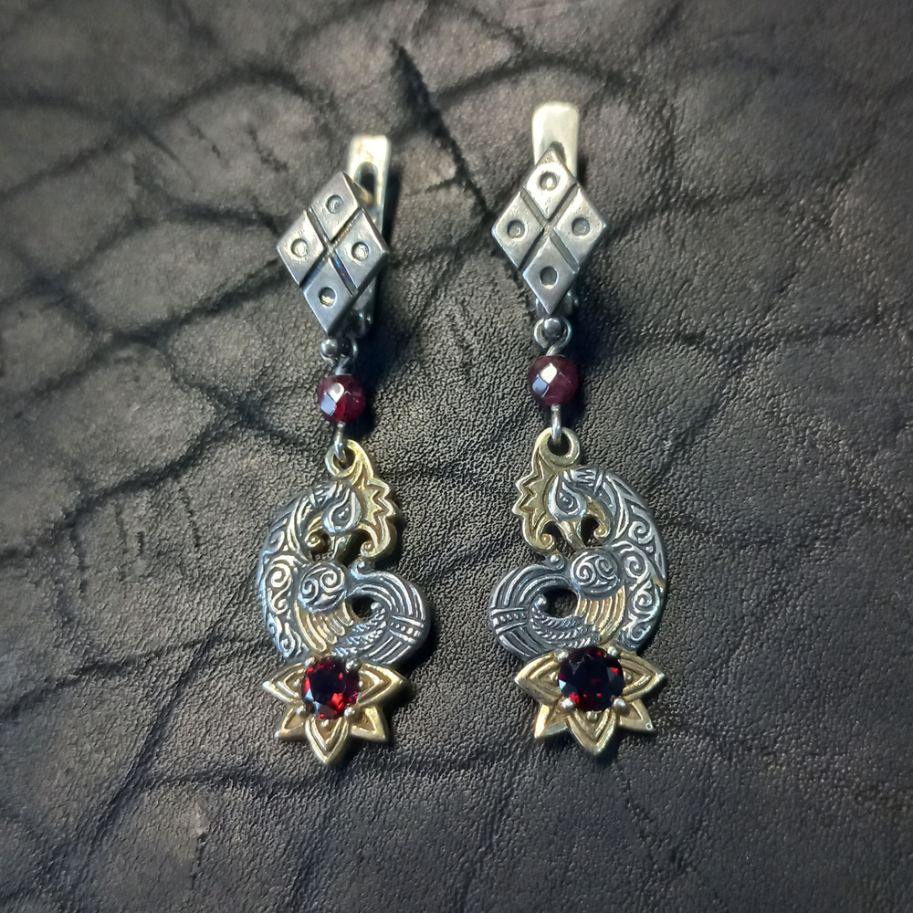 Серьги "Курочка Ряба".