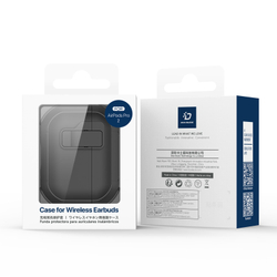 Усиленный чехол белый с зеленым (WhiteGreen) от Dux Ducis для наушников AirPods 4, серия PECP Series Case, в комплекте с карабином